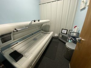 Ultimate Image Fitness Centers white tanning bed